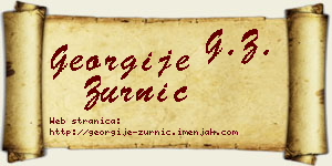 Georgije Zurnić vizit kartica